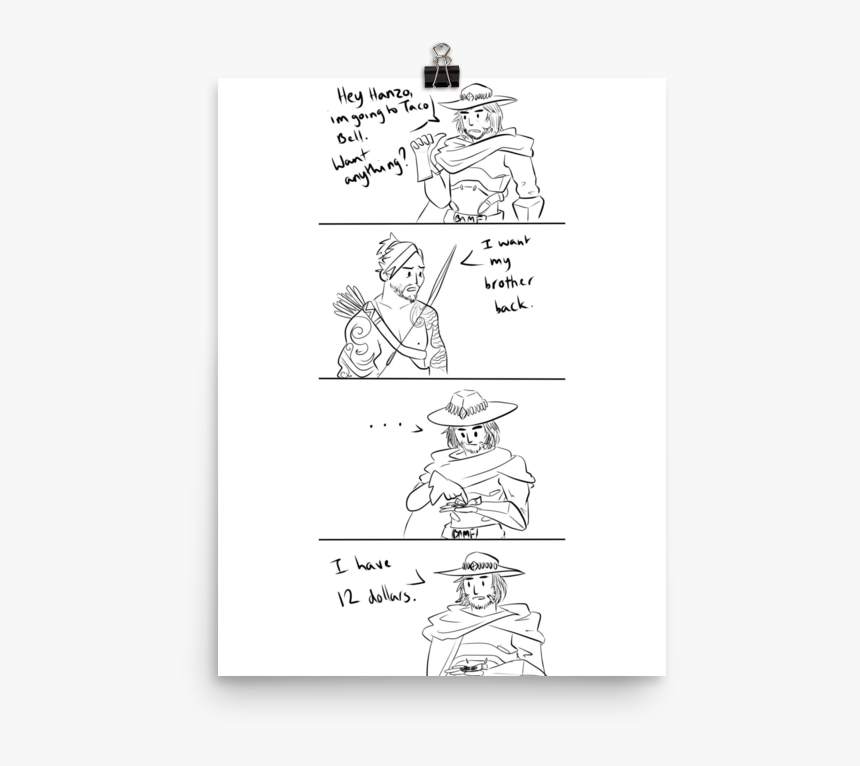 Mcree And Hanzo Funny Comic - Sketch, HD Png Download