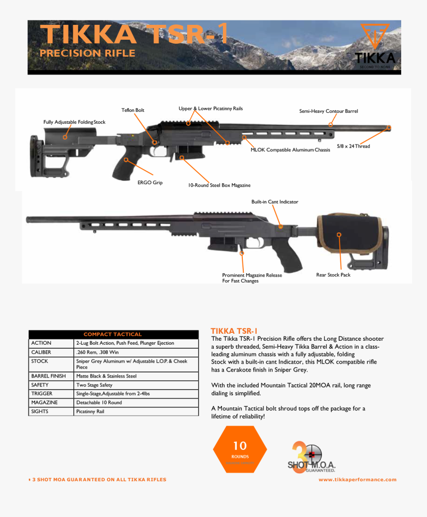 Tsr-1 Sell Sheet3 - Tikka T3 Precision, HD Png Download