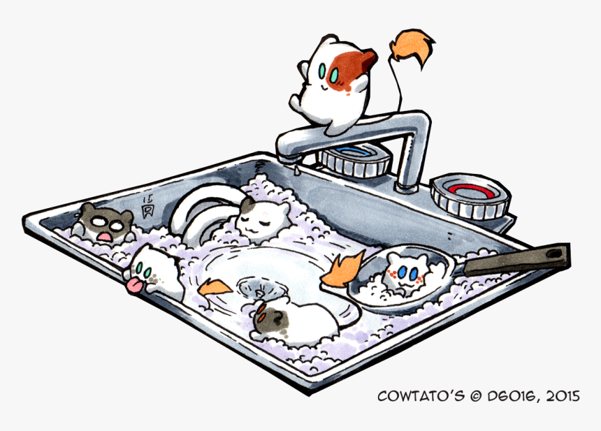 Daily Newf Weasyl - Washing Dishes Clipart Transparent, HD Png Download