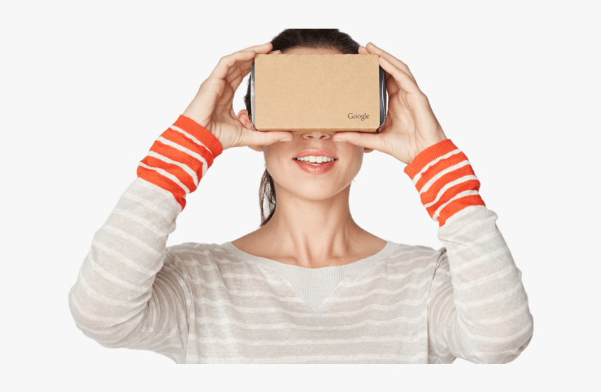 Google Cardboard Vr User - Cardboard Vr Glasses Png, Transparent Png