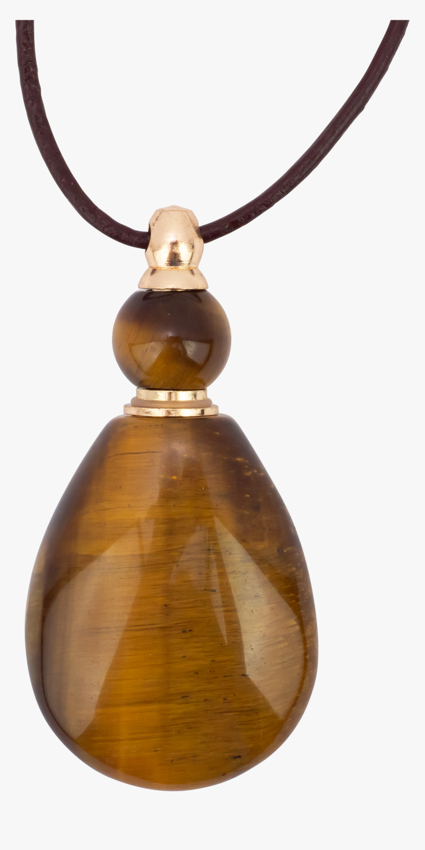 *zengo Tigers Eye Natural Stone Vial Necklace - Locket, HD Png Download