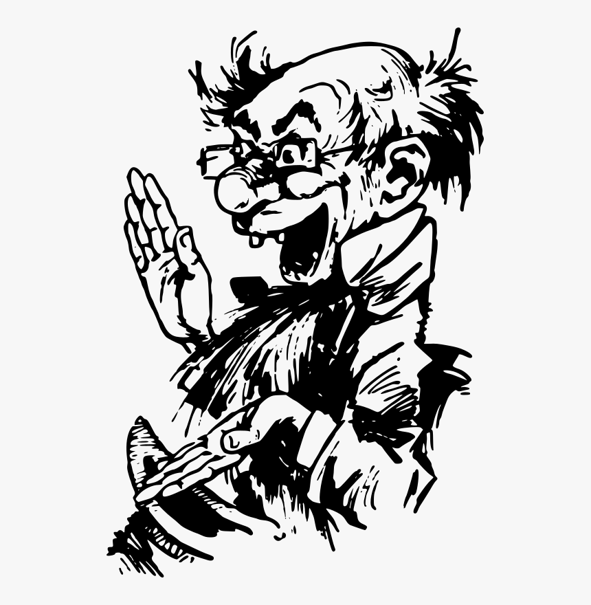 Art,monochrome Photography,carnivoran - Laughing Old Man Clipart, HD Png Download