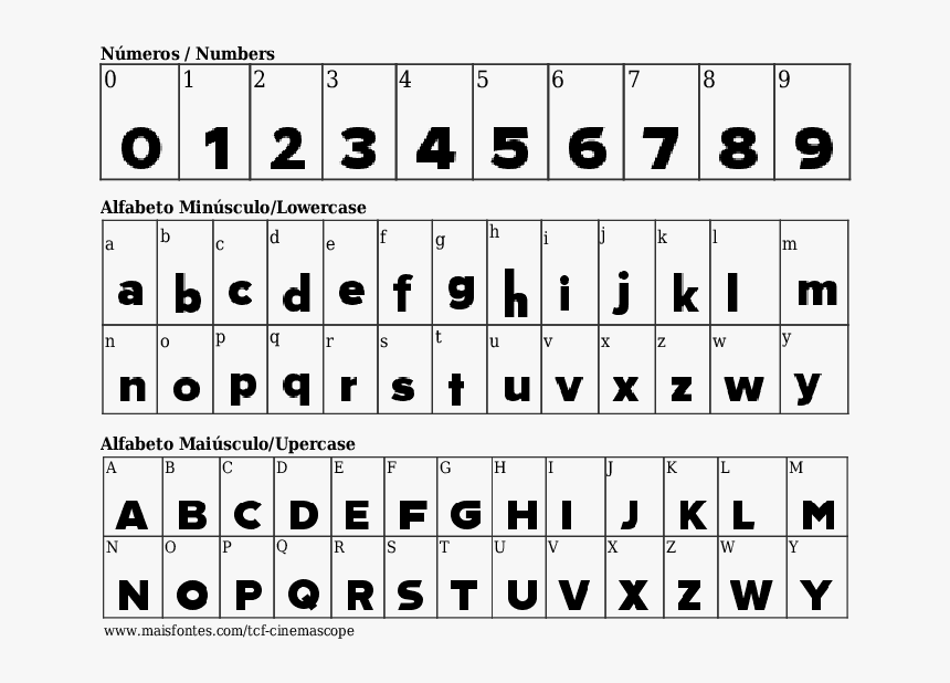 Detalhes Da Fonte Tcf Cinemascope - Fonte Military, HD Png Download