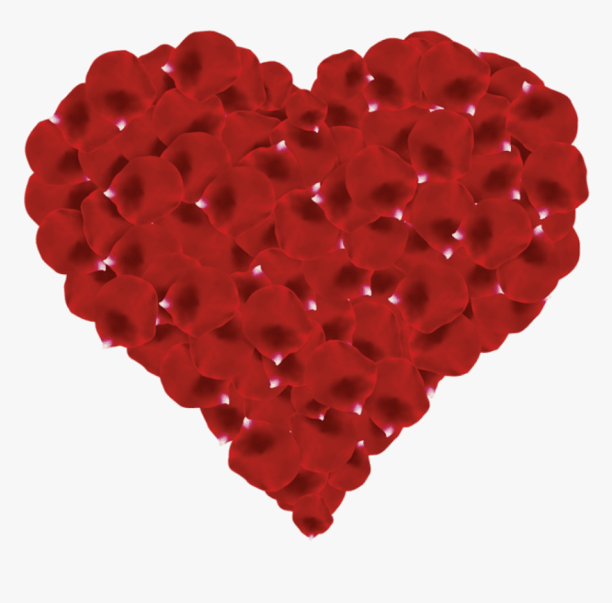 Rose Heart Png Free Transparent Background - Rose Petals Heart Transparent, Png Download