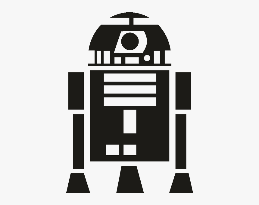 R2 D2 C 3po Star Wars Silhouette Stencil - Star Wars Droid Silhouette, HD Png Download