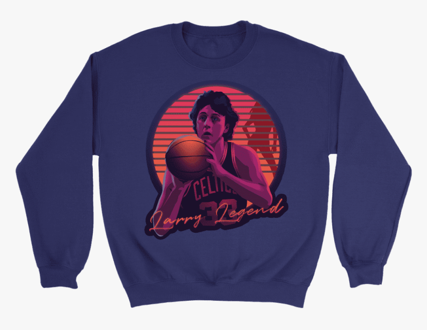 Crewneck Sweatshirt / Purple / S Retro Larry Bird Sweatshirt - Crew Neck, HD Png Download