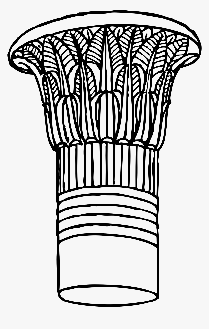 Papyrus Capital Clip Arts - Column With Bell Capital, HD Png Download