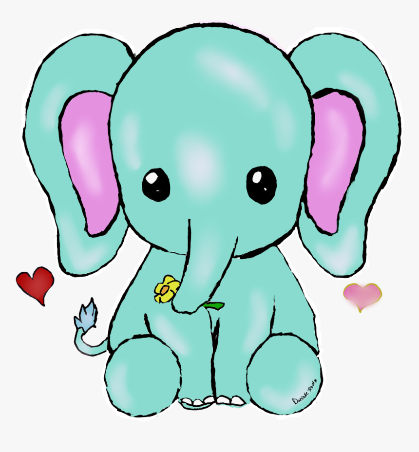 Kawaii Elephant By Uniquecomedy Kawaii Elephant By - Elephant Kawaii, HD Png Download