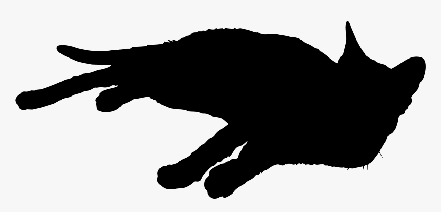 Black Cat Whiskers Silhouette Sticker - Cat, HD Png Download