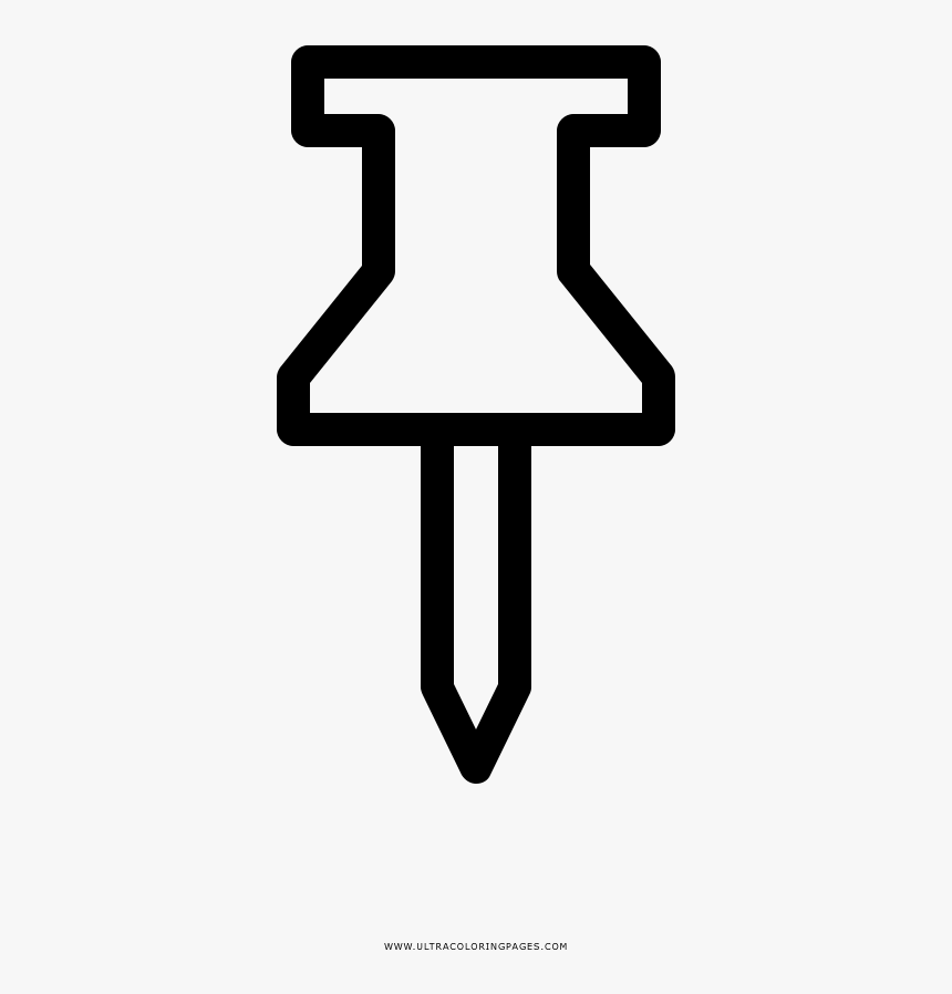 Thumb Tack Coloring Page Line Art, HD Png Download , Transparent Png Image PNGitem