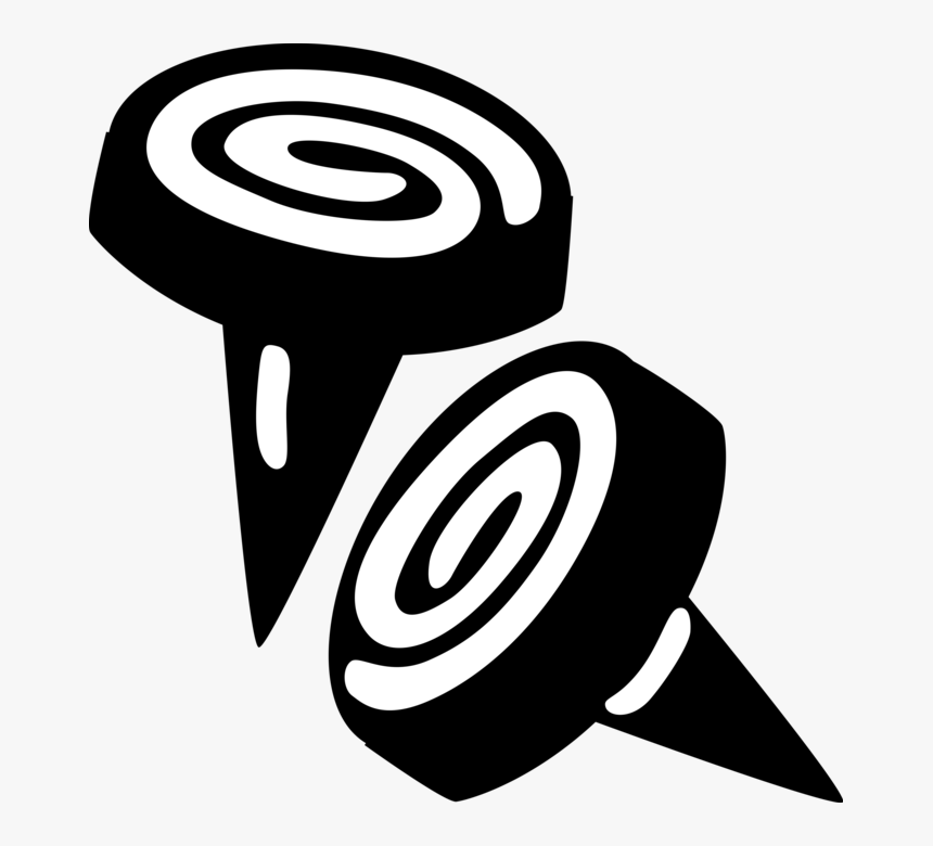 Vector Illustration Of Push Pin Or Thumb Tack Fastens - Emblem, HD Png Download