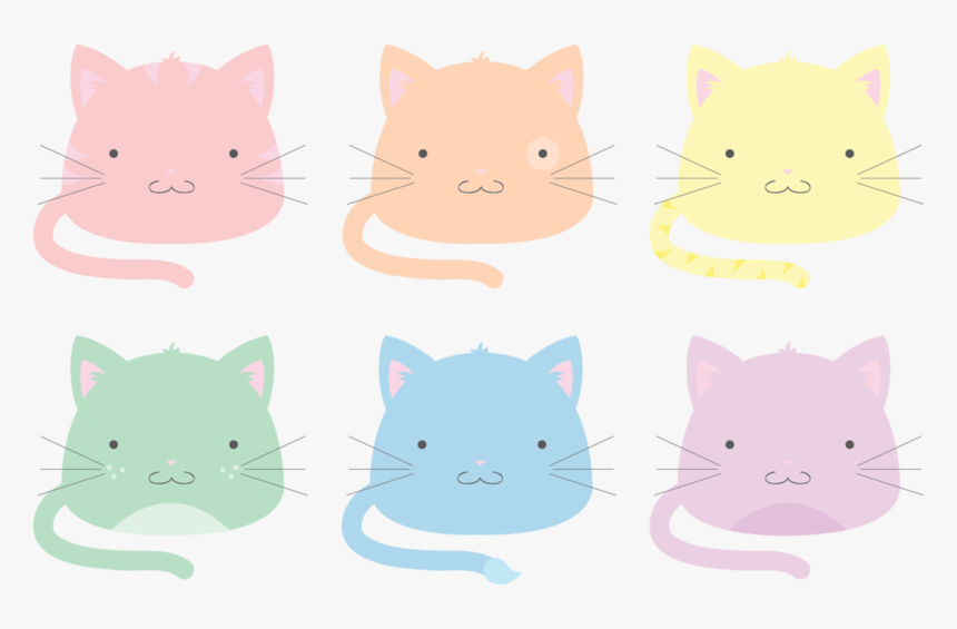 Pink Pastel Medium Whiskers Sized To Cats - Pastel Blob Cat, HD Png Download