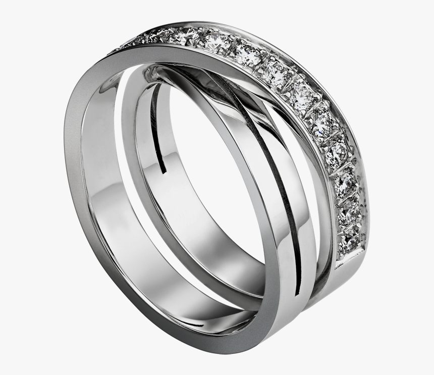 Silver Ring With Diamonds Png Clipart - Ring Cartier Gold, Transparent Png