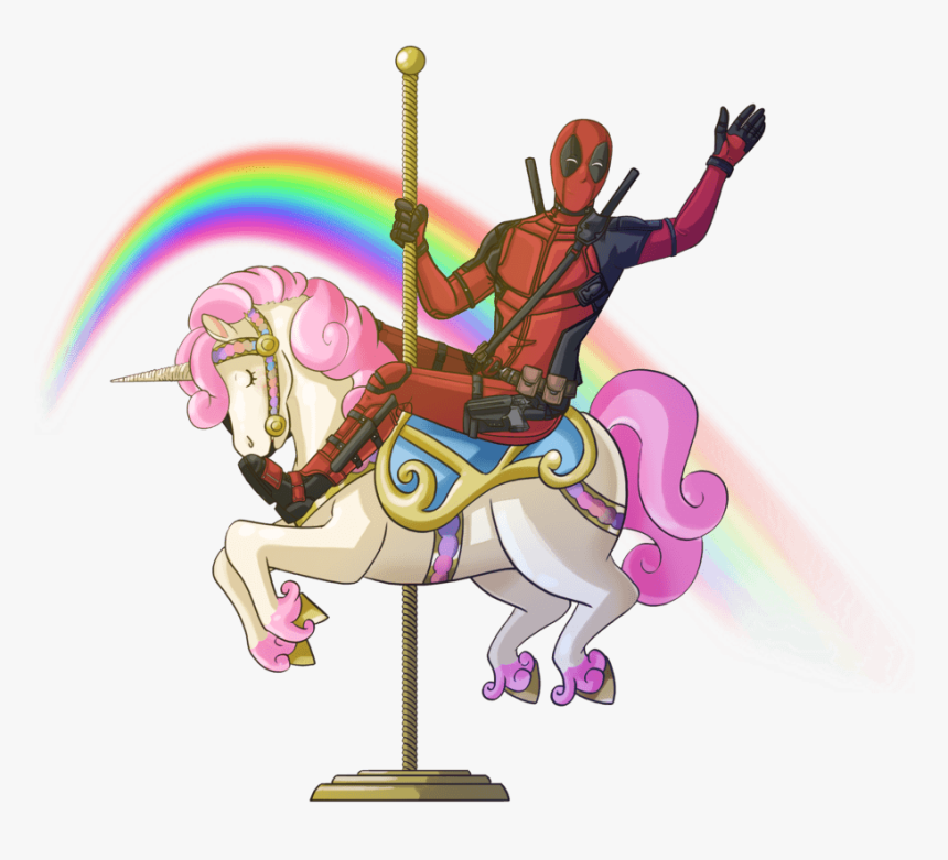 Deadpool Riding Unicorn Clipart , Png Download - Deadpool 2 Unicorn Gif Gifs, Transparent Png