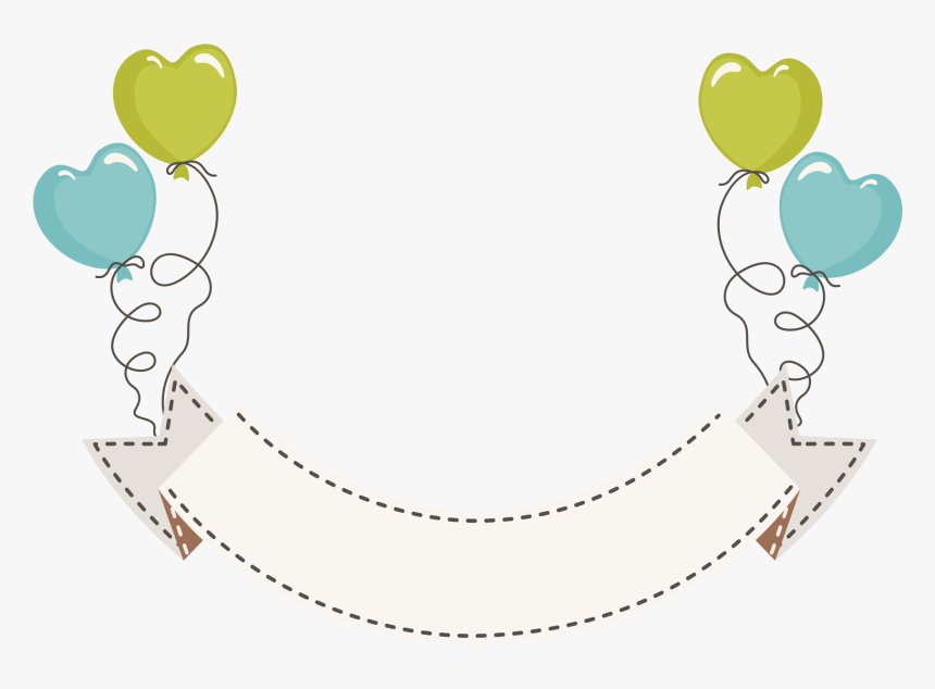 Web Balloon Material Holiday Banner Ribbon Clipart Heart Hd Png