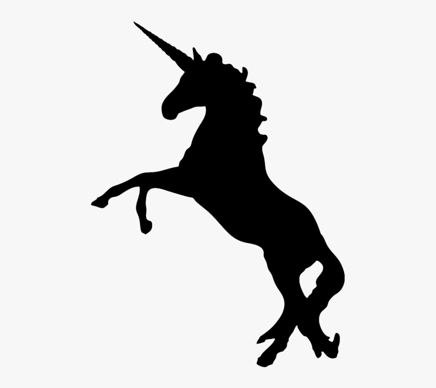 Unicorn Black And White Coloring Book Clip Art - Unicorn Black Silhouette, HD Png Download