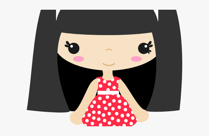Doll Clipart Graduation - Girl Black Hair Clipart, HD Png Download