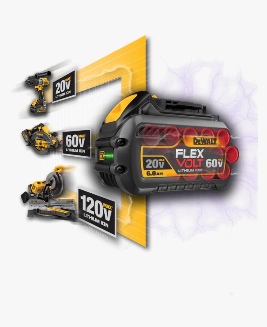 Flexvolt - Dewalt 60 Volt Max Battery, HD Png Download