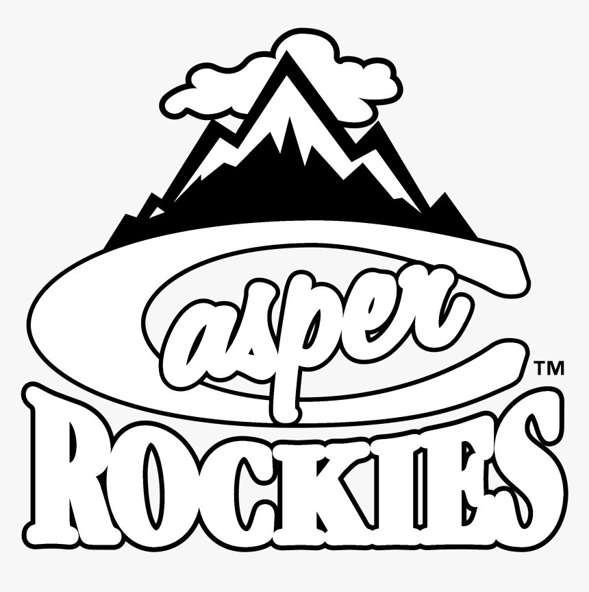 Casper Rockies Logo Black And White - Casper Rockies, HD Png Download