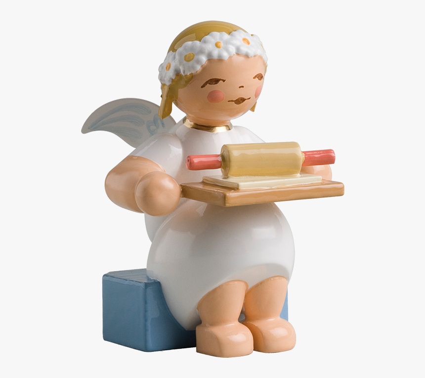 Marguerite Angel, Sitting, With Rolling Pin And Cookie - Rolling Pin, HD Png Download