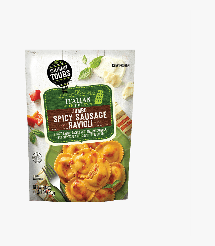 Italian Style Jumbo Spicy Sausage Ravioli - Convenience Food, HD Png Download