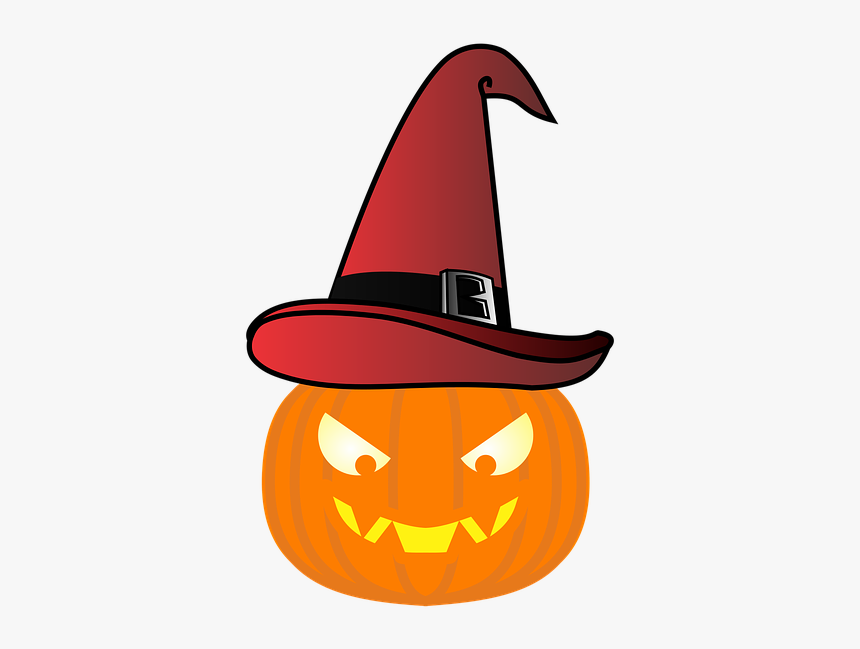 Pumpkin, Witch S Hat, Red Hat, Halloween, Fear - Green Hat Pumpkin, HD Png Download