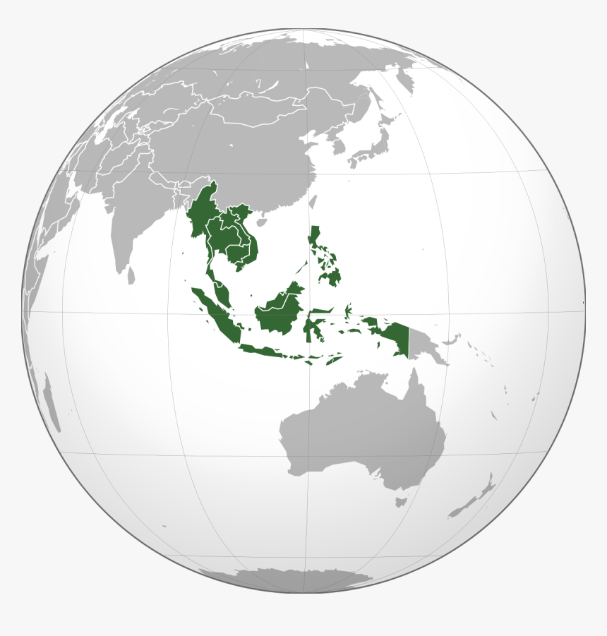 Japanese Invade Southeast Asia Png - South East Asia On Globe, Transparent Png