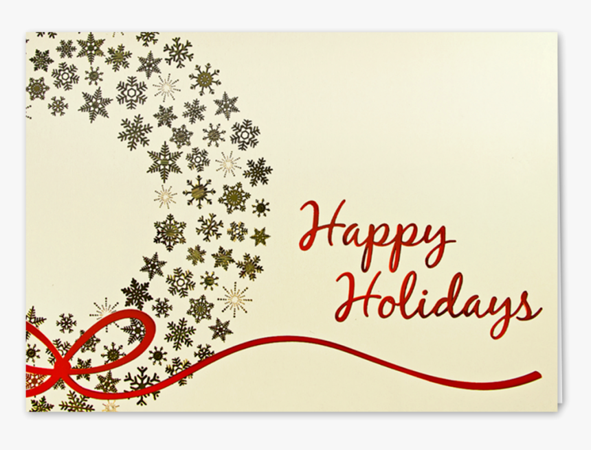 Picture Of Gold Snowflakes Wreath Greeting Card - Happy Birthday, HD Png Download