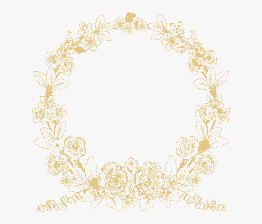 #florals #flowers #leaves #vines #gold #floralwreath, HD Png Download