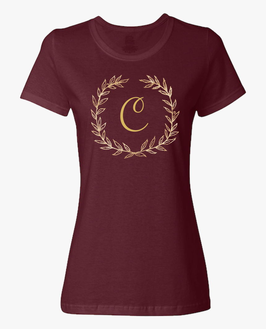 Unique Personalized Custom Name Initial Golden Wreath - T-shirt, HD Png Download
