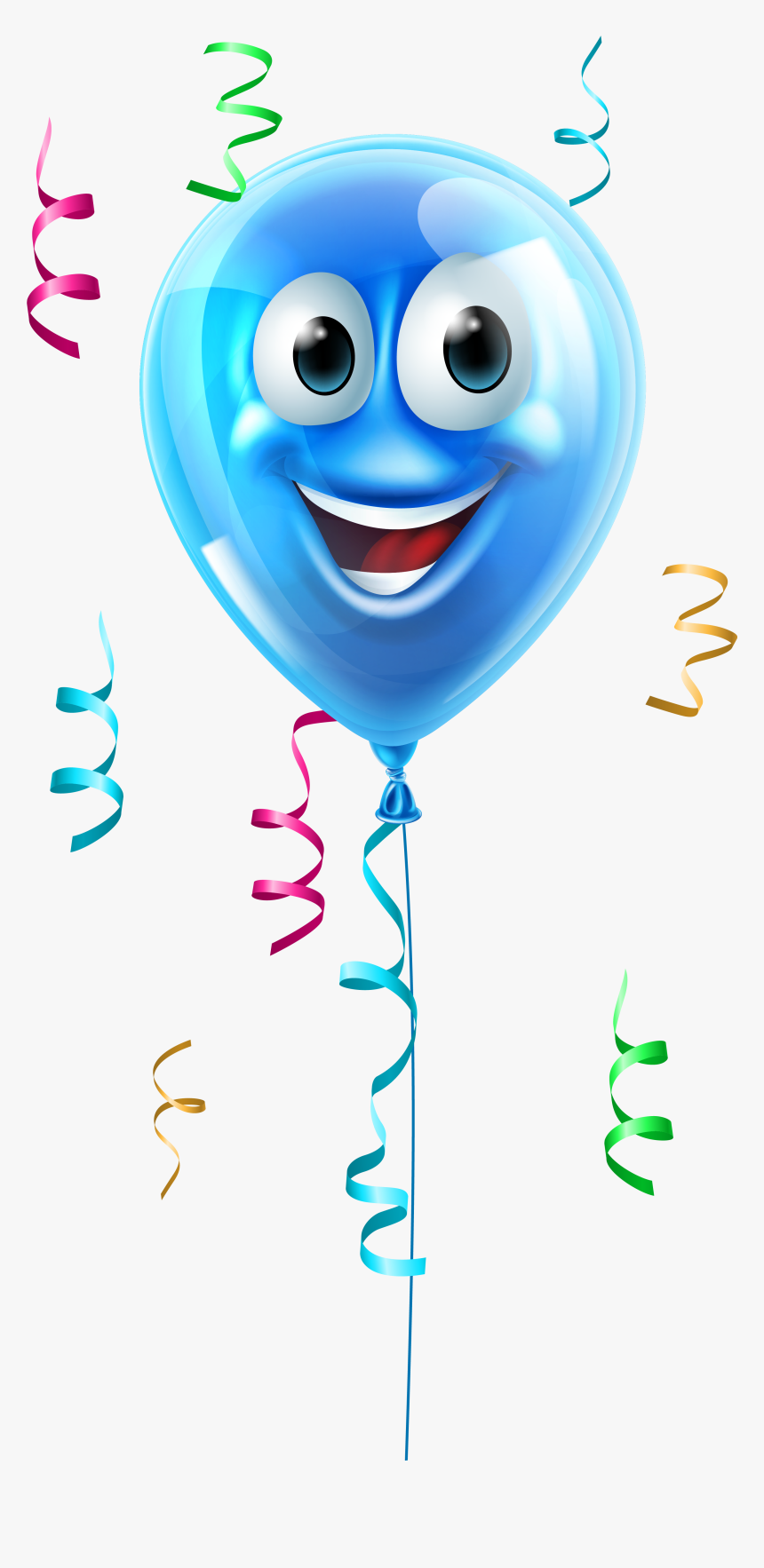 Balloon With Face Png Clipart Picture - Happy Blue Balloon Clipart, Transparent Png