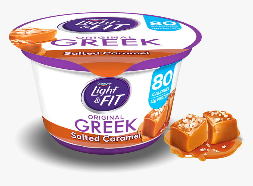 Salted Caramel Greek Yogurt - Dannon Light And Fit Greek Yogurt Salted Caramel, HD Png Download