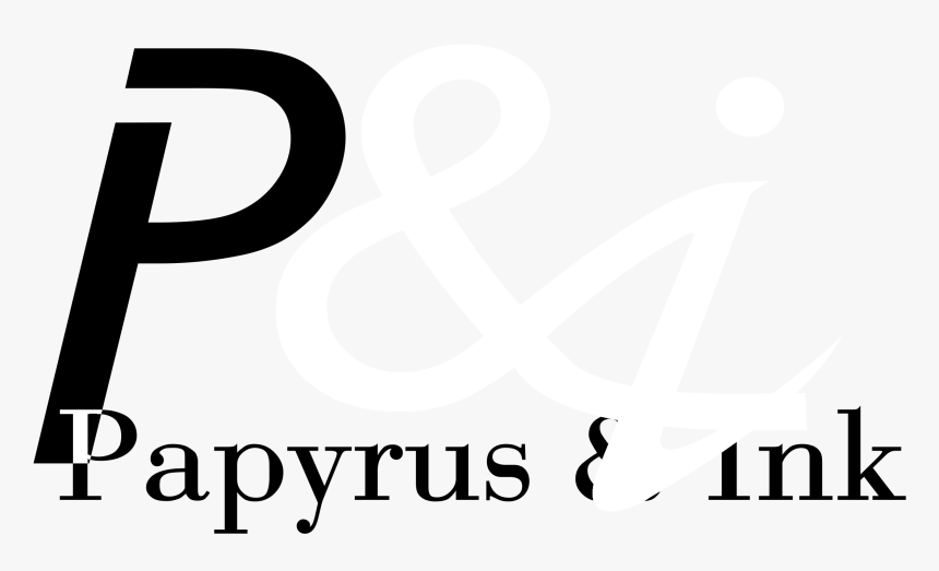 Papyrus & Ink Logo Black And White - Calligraphy, HD Png Download