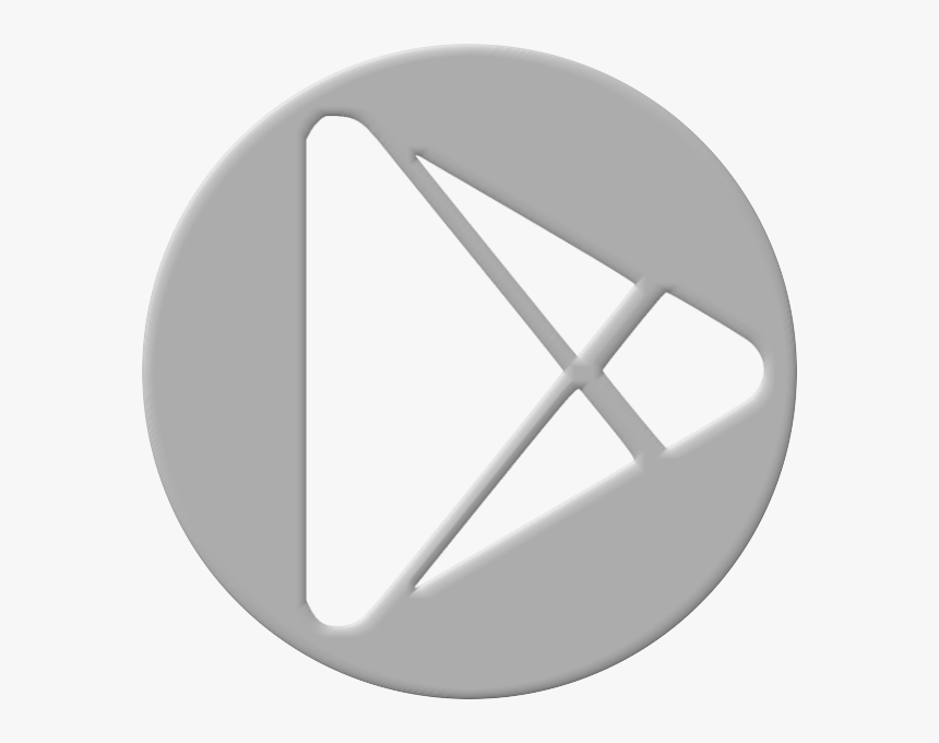 Gray Google Play Bevel - Circle, HD Png Download