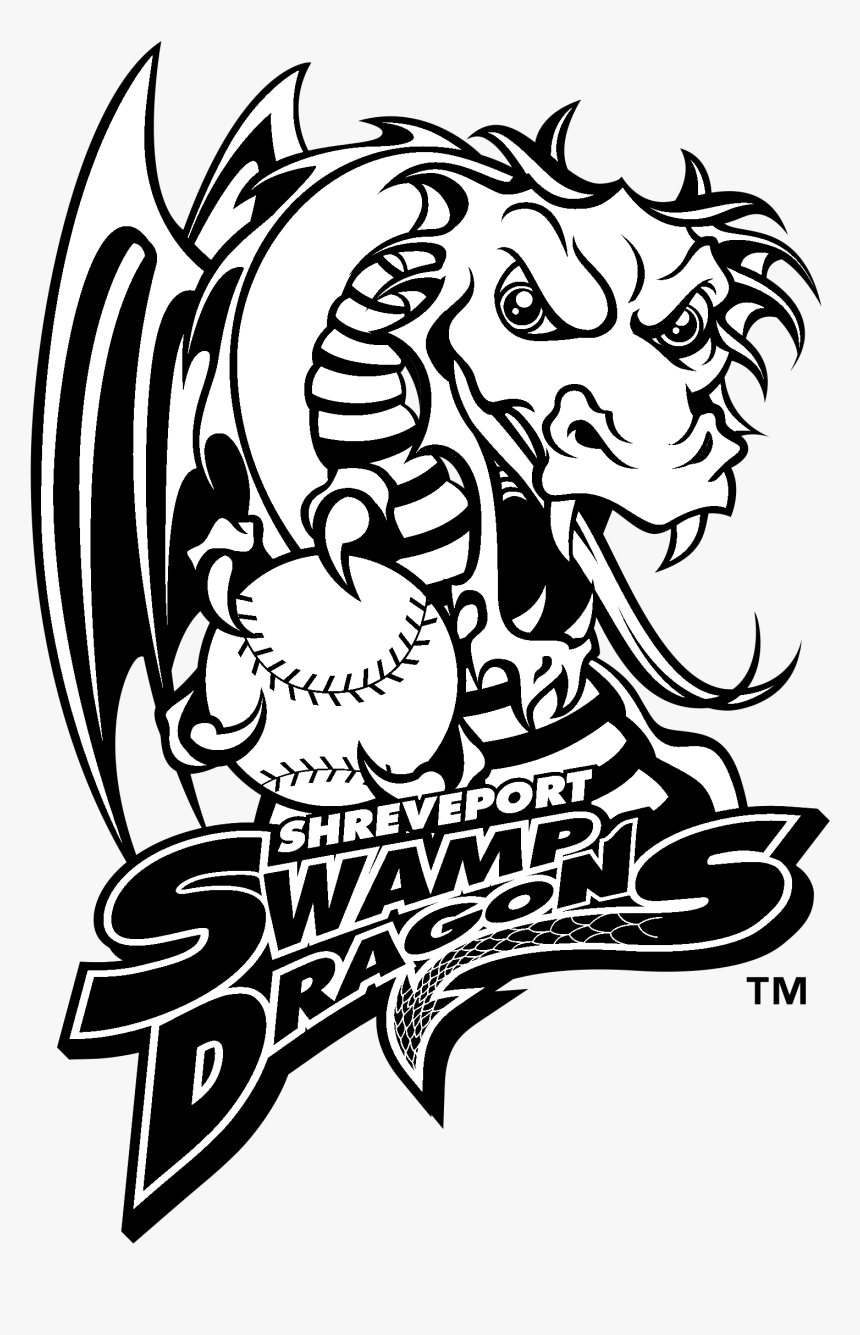 Shreveport Swamp Dragons Logo Black And White - Shreveport Swamp Dragons, HD Png Download