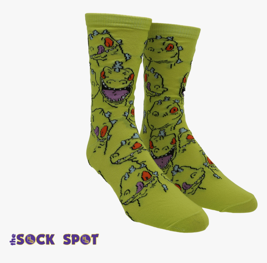 2 Pair Pack Nickelodeon Rugrats Reptar Socks - Sock, HD Png Download