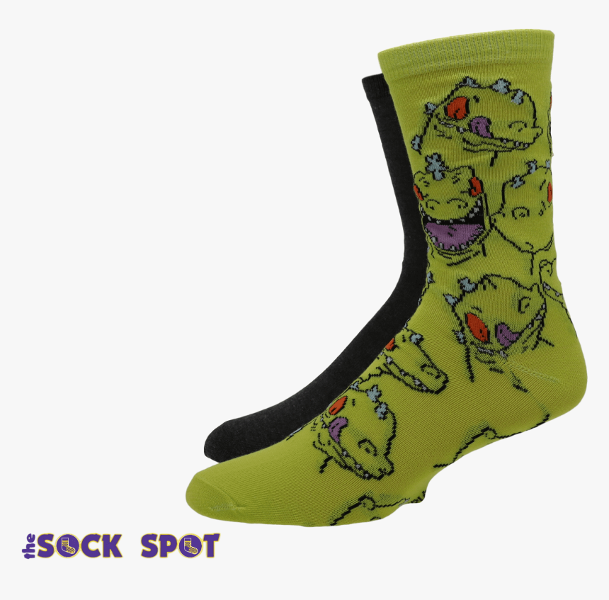 2 Pair Pack Nickelodeon Rugrats Reptar Socks - Sock, HD Png Download