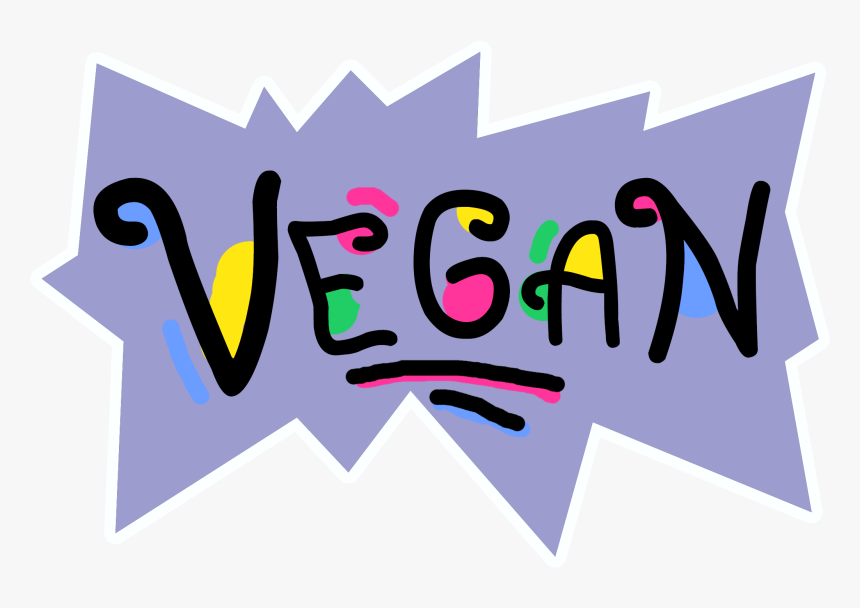 Cute Vegan Print In Rugrats Style - Graphic Design, HD Png Download