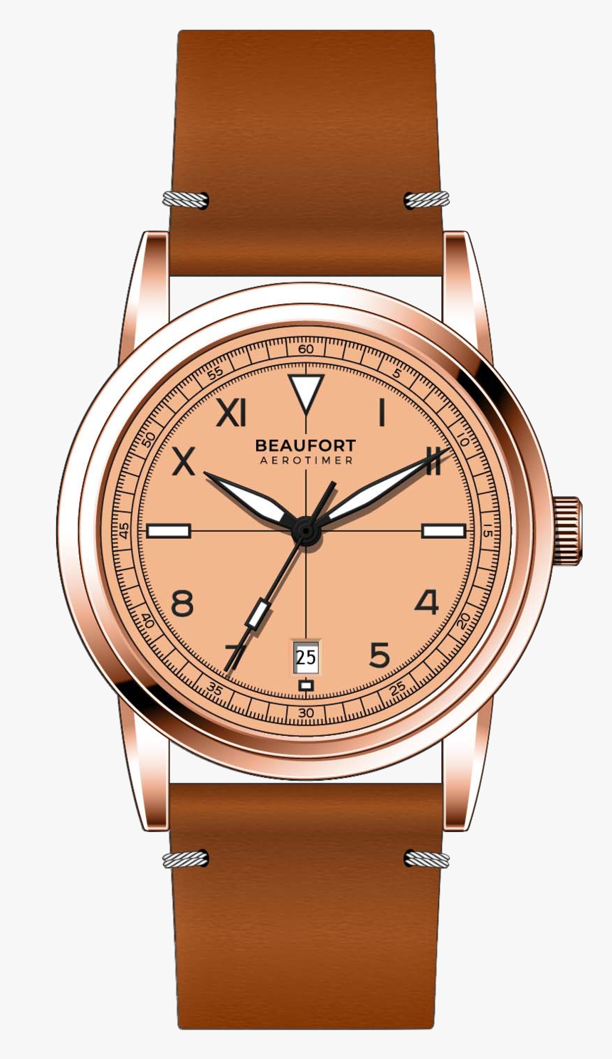 Salmon Rose Gold Automatic Watch - Beaufort Watch, HD Png Download