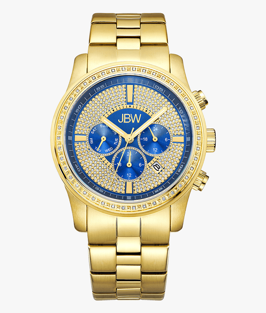 Jbw Vanquish J6337e Gold Gold Diamond Watch Front, HD Png Download