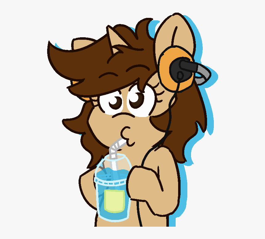 Threetwotwo32232, Drink, Drinking, Female, Headphones, - Cartoon, HD Png Download