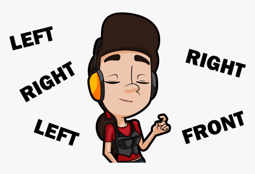 Woman With Headphones On Has Her Eyes Closed And Focuses - Cartoon, HD Png Download