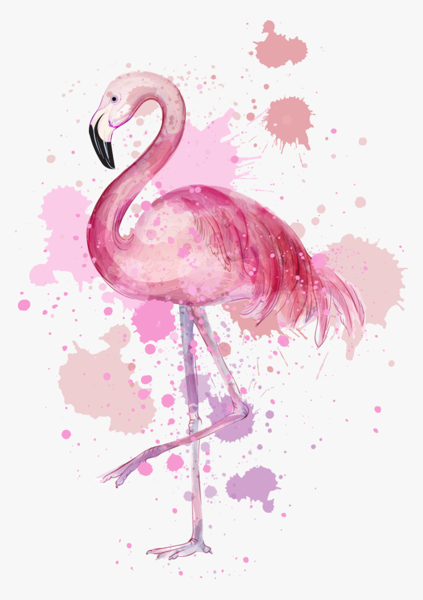 Flamingo Painting Wall Art Sticker - Flamingo Paint Pink Png, Transparent Png