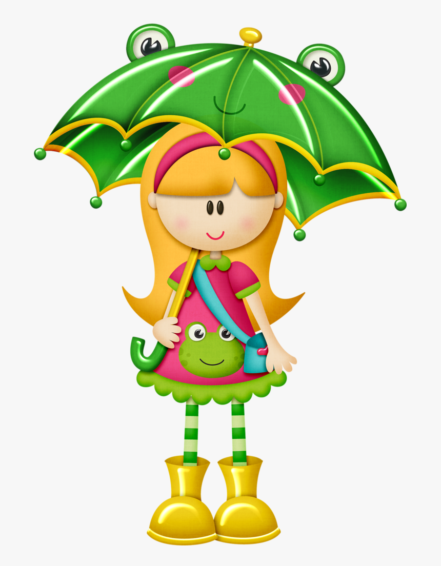 Dry Umbrella Clipart - Kid With Umbrella Clipart, HD Png Download