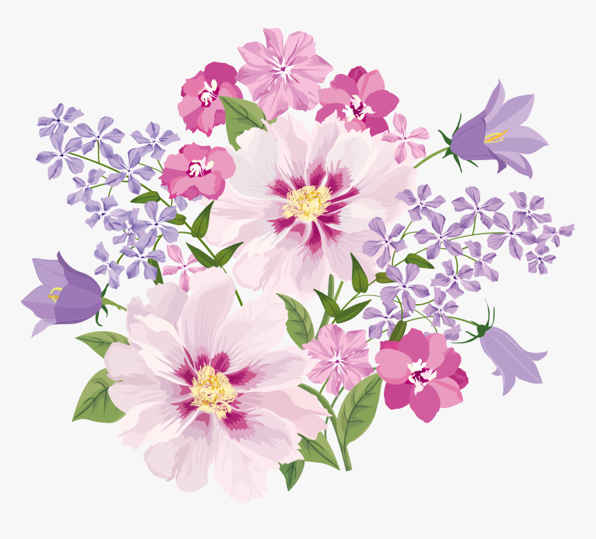 Clip Art Freedesignfile Com Floral Pinterest - Purple Flower Vector Png, Transparent Png
