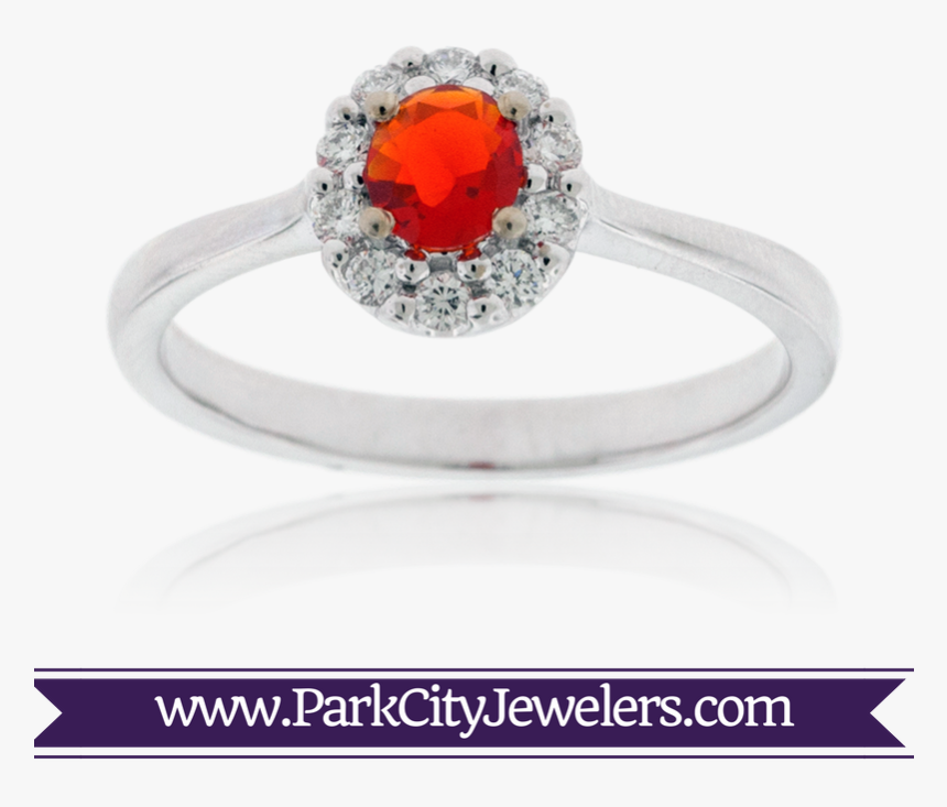 Fire Opal And Diamond Ring - Rose Gold Engagement Rings With Coloredstones, HD Png Download