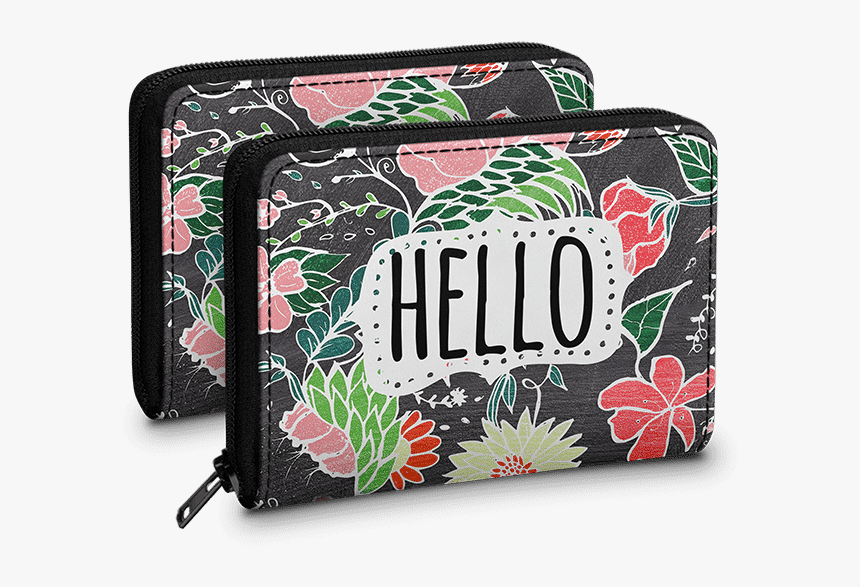 Dailyobjects Pastel Preppy Flowers Hello Typography - Wallet, HD Png Download