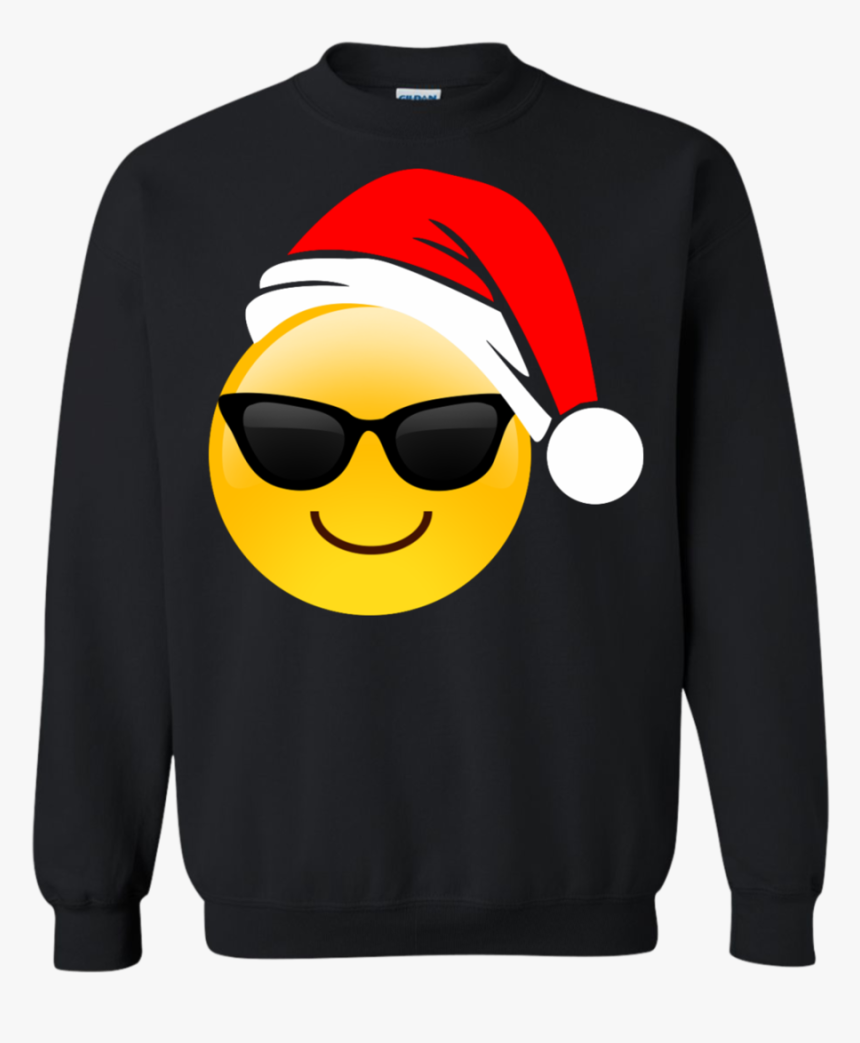 Emoji Christmas Shirt Cool Sunglasses Santa Hat Family - Like Father Like Daughter Png, Transparent Png