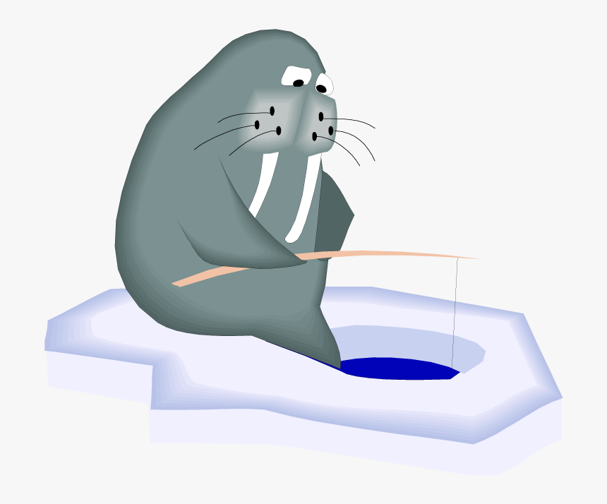Walrus Clipart - Walrus Fishing Cartoon, HD Png Download