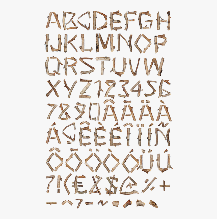 Clipart Letter Fonts Logs Twigs & Clip Art Images, HD Png Download
